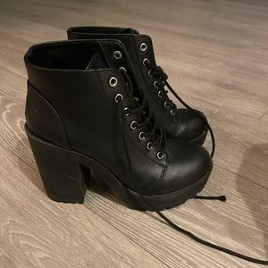 Black Tall Combat Boots